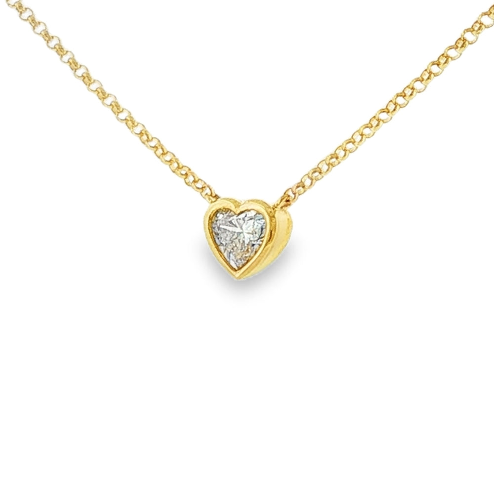 Diamond Heart Cut 0.42ct, 9ct Yellow Gold Pendant