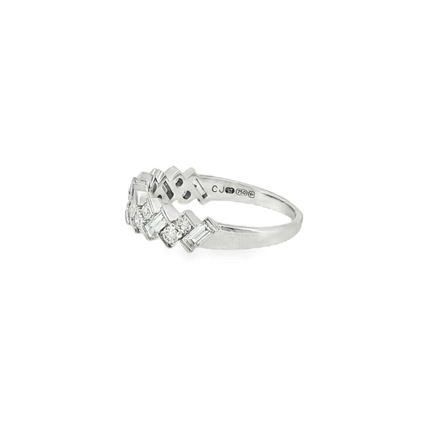 Diamond Mixed Cut 0.63ct, 18ct White Gold Dress Ring