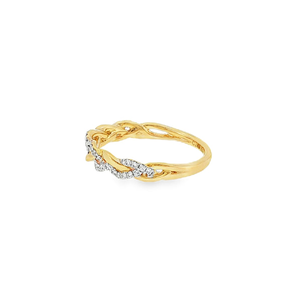Diamond Interlocking 0.25ct, 18ct Yellow Gold Ring