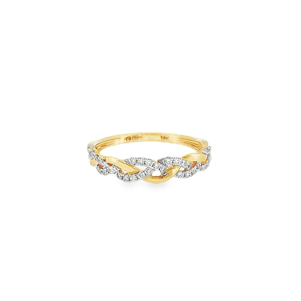 Diamond Interlocking 0.25ct, 18ct Yellow Gold Ring