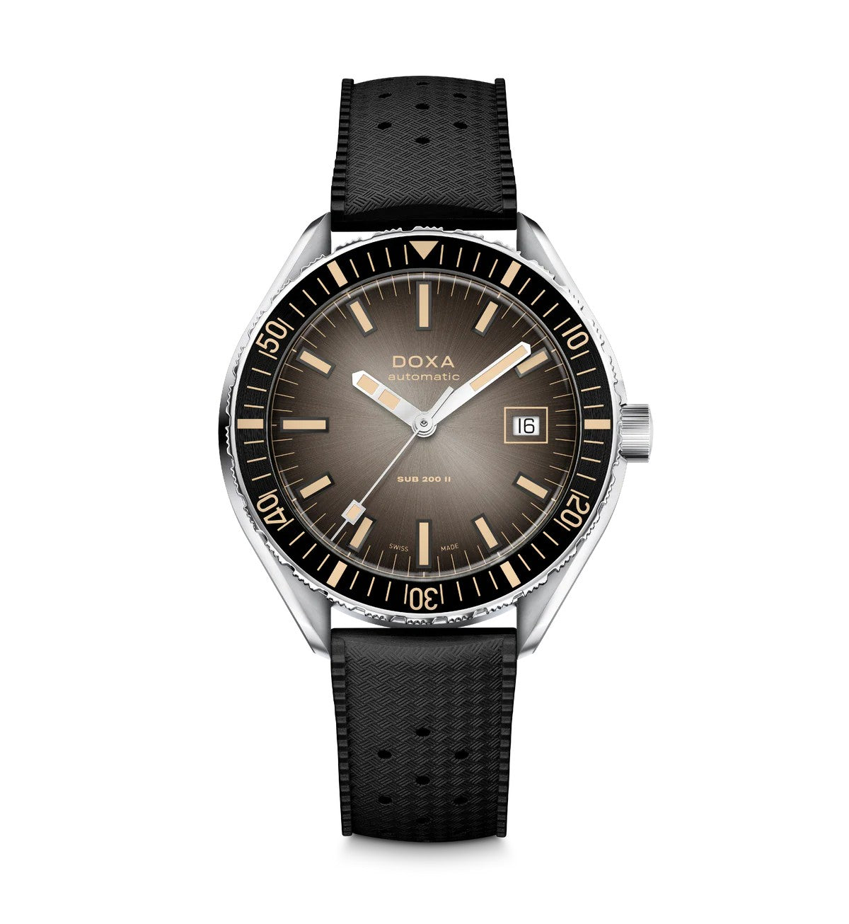 Doxa SUB 200 II Sharkhunter Vintage Black Rubber Strap 44mm Watch 795.10.101B.20