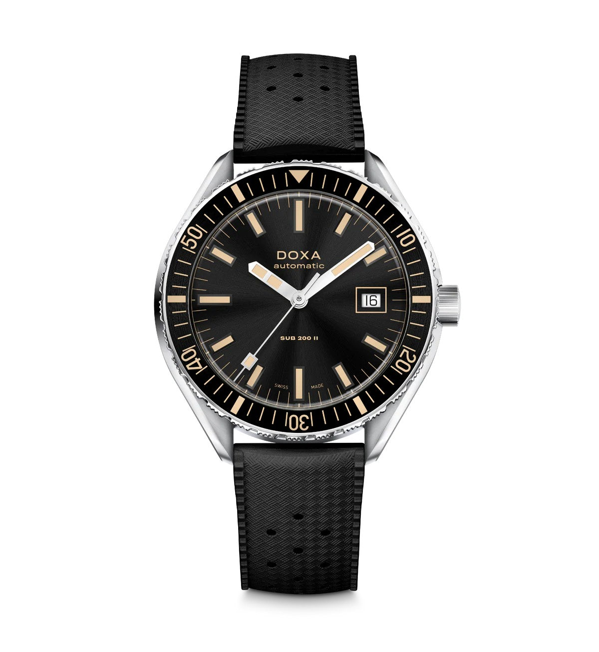 Doxa SUB 200 II Sharkhunter Black Rubber Strap 44mm Watch 795.10.101.20