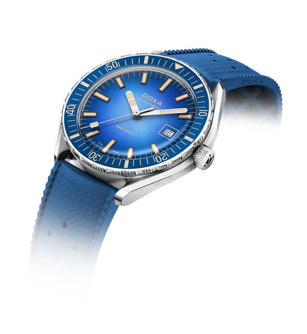 Doxa SUB 200 II Caribbean Rubber Strap 44mm Watch 795.10.201.32