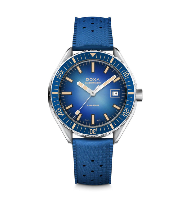 Doxa SUB 200 II Caribbean Rubber Strap 44mm Watch 795.10.201.32