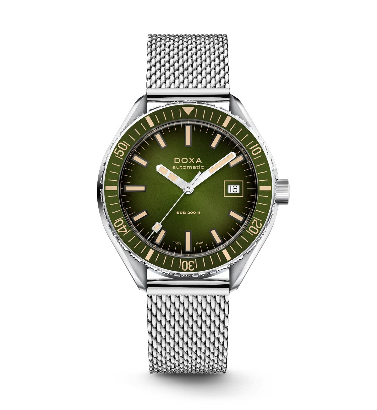 Doxa SUB 200 II Sea Emerald Mesh Bracelet 44mm Watch 795.10.131.10