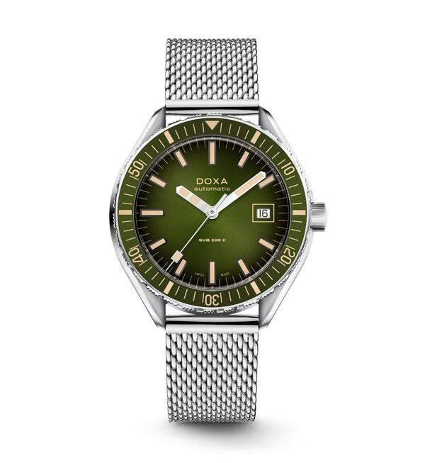 Doxa SUB 200 II Sea Emerald Mesh Bracelet 44mm Watch 795.10.131.10