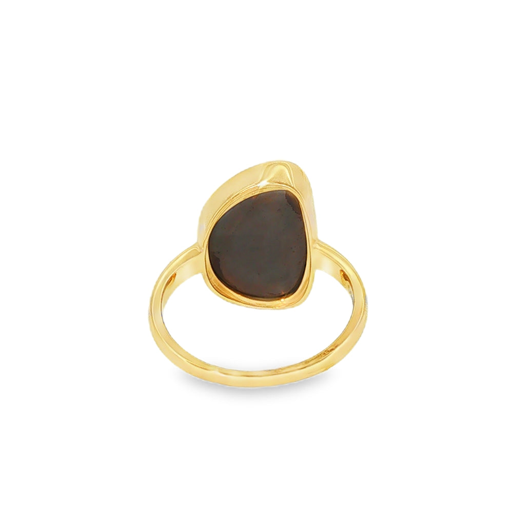Opal Freeform Doublet, 9ct Yellow Gold Ring