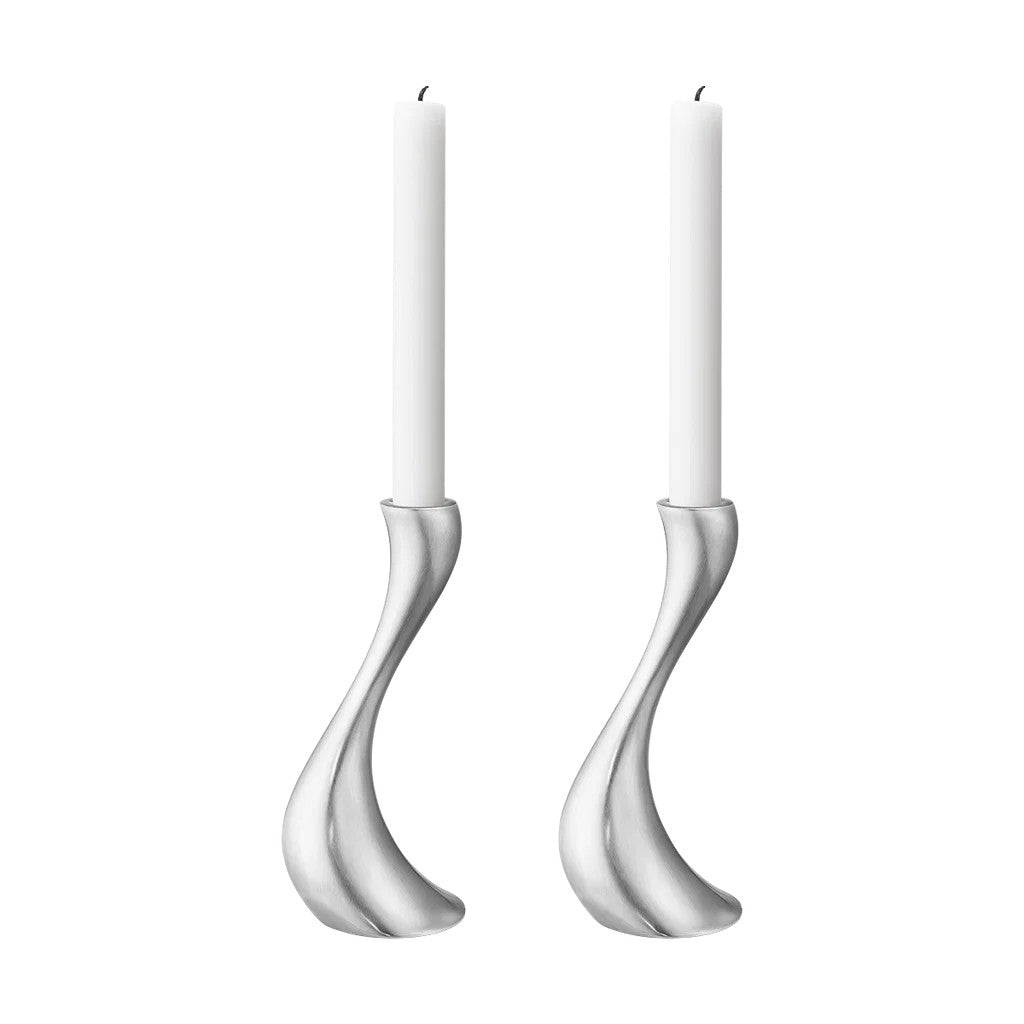 Georg Jensen Cobra Candlesticks, Medium, Set of 2 Matte