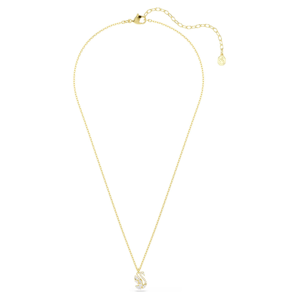 Swarovski Mixed cuts, Swan, White, 18K gold finish Pendant