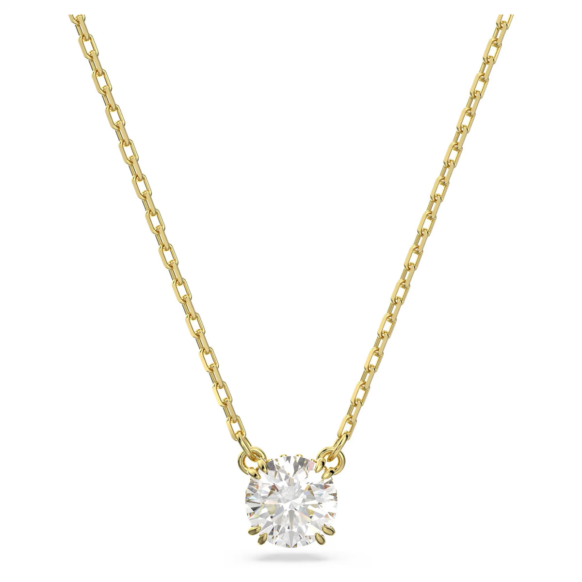 Swarovski Stilla Round cut, White, 18K gold finish Pendant