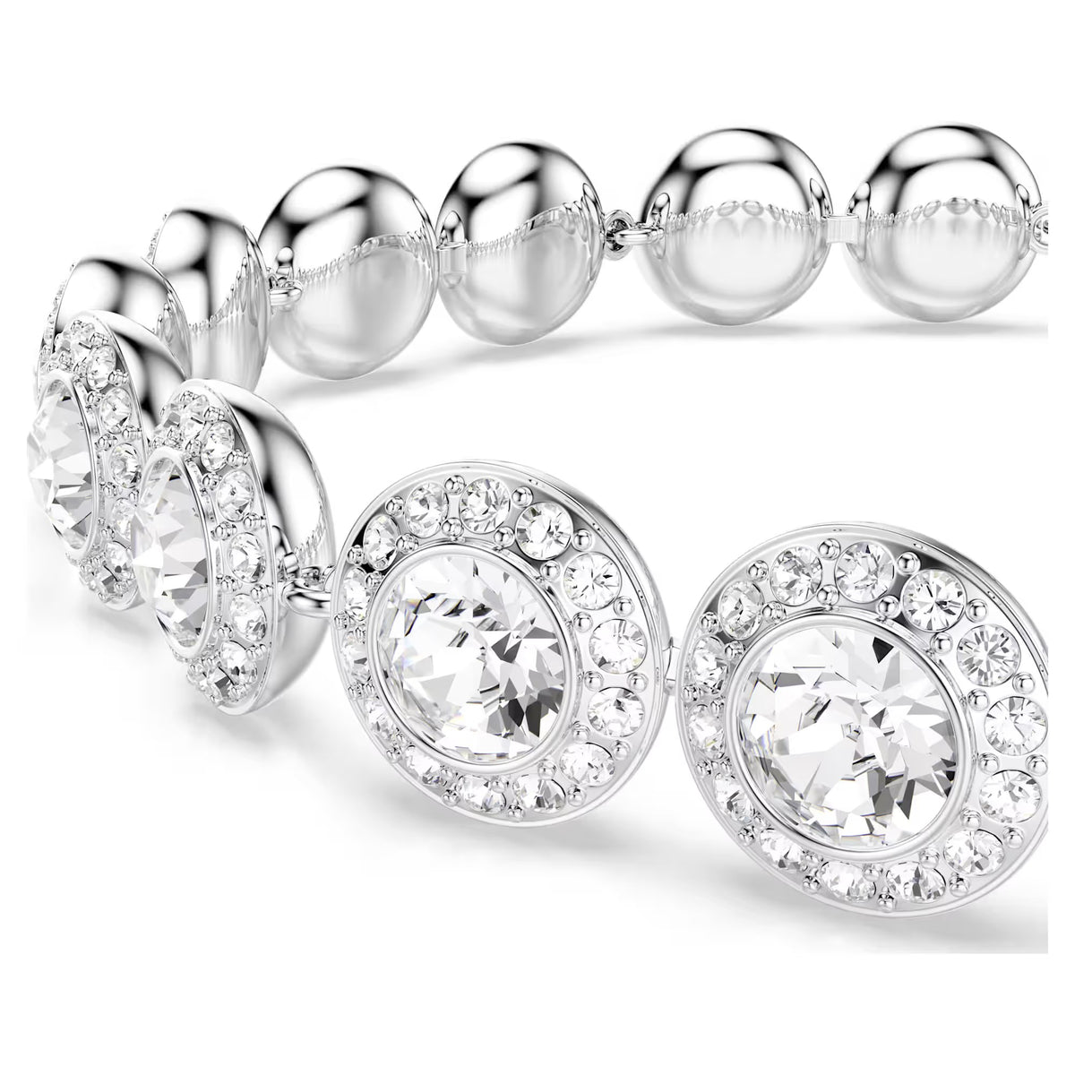 Swarovski Una Angelic Round cut, White, Rhodium plated Bracelet