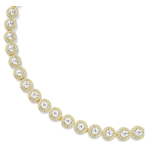Swarovski Una Angelic Round cut, White, 18K gold finish Necklace