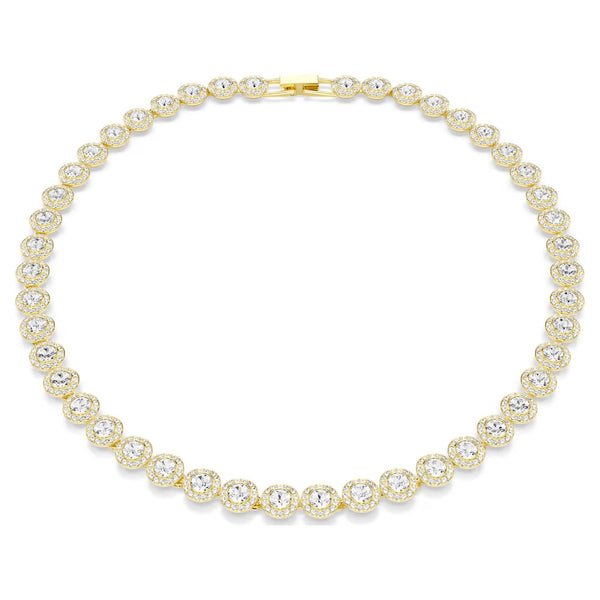Swarovski Una Angelic Round cut, White, 18K gold finish Necklace