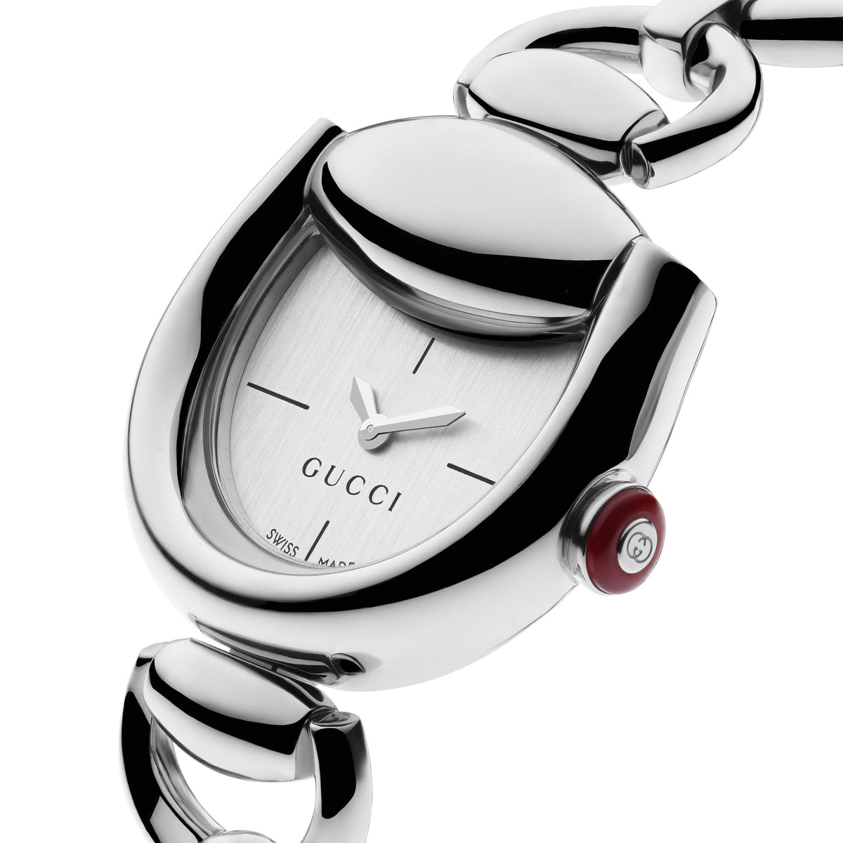 GUCCI Horsebit Silver Dial 27x23mm, Stainless Steel Watch YA1263003
