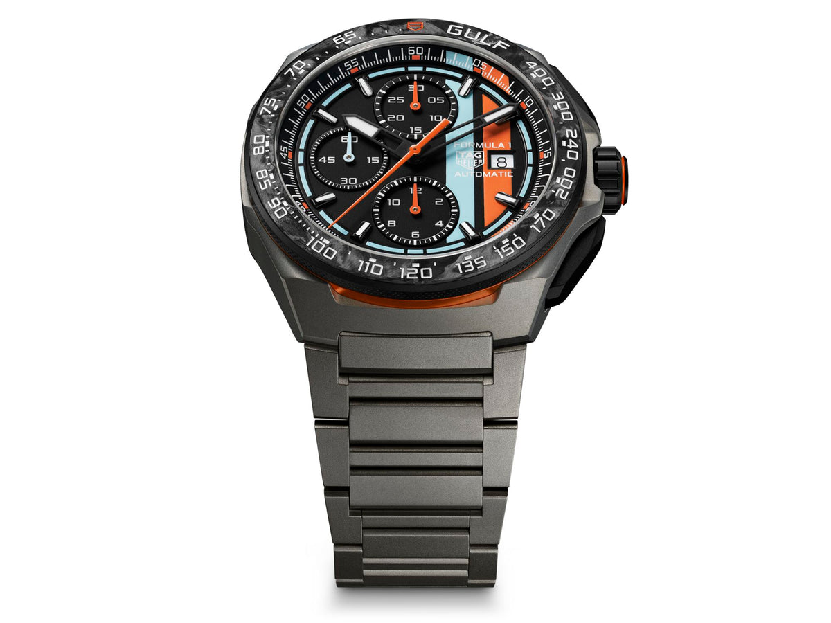Tag Heuer Formula 1 Chronograph x Gulf Automatic Limited Edition 44m Watch CBZ208B.BF0009