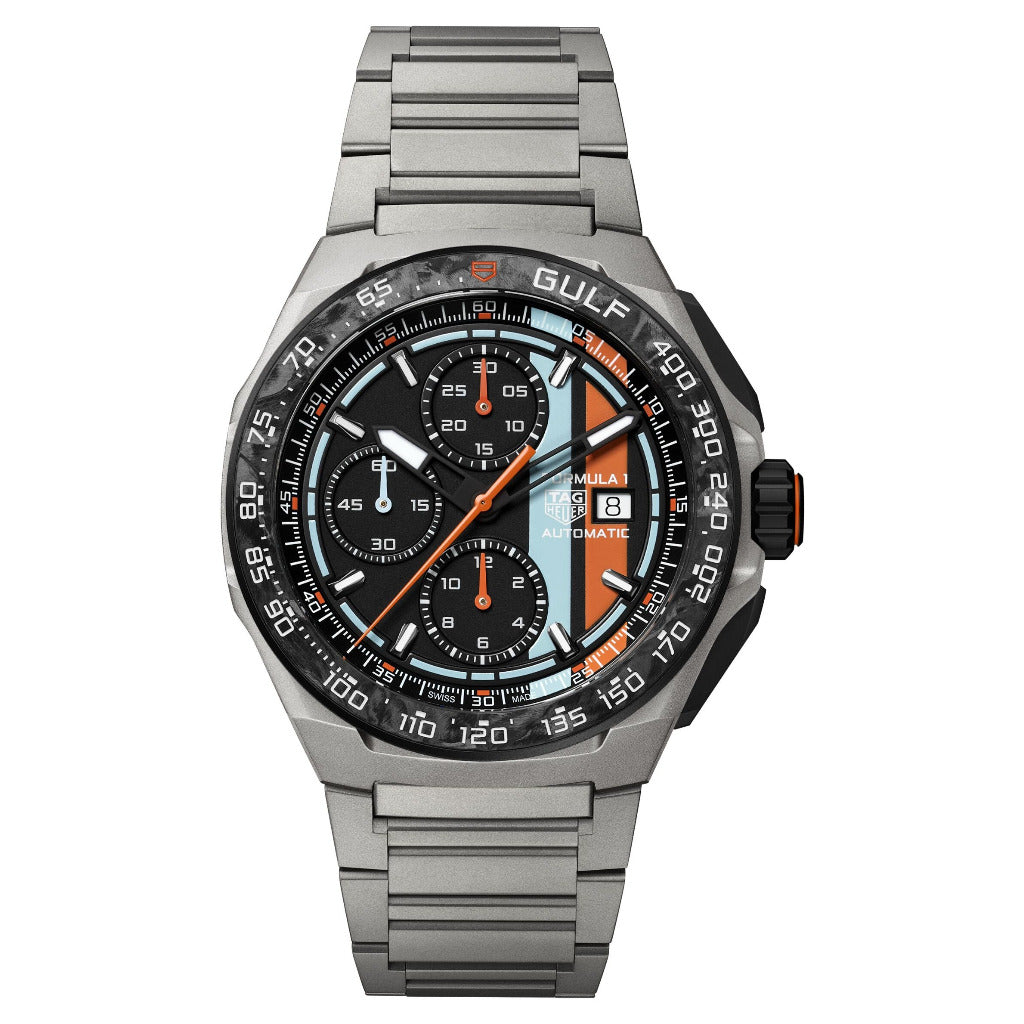 Tag Heuer Formula 1 Chronograph x Gulf Automatic Limited Edition 44m Watch CBZ208B.BF0009