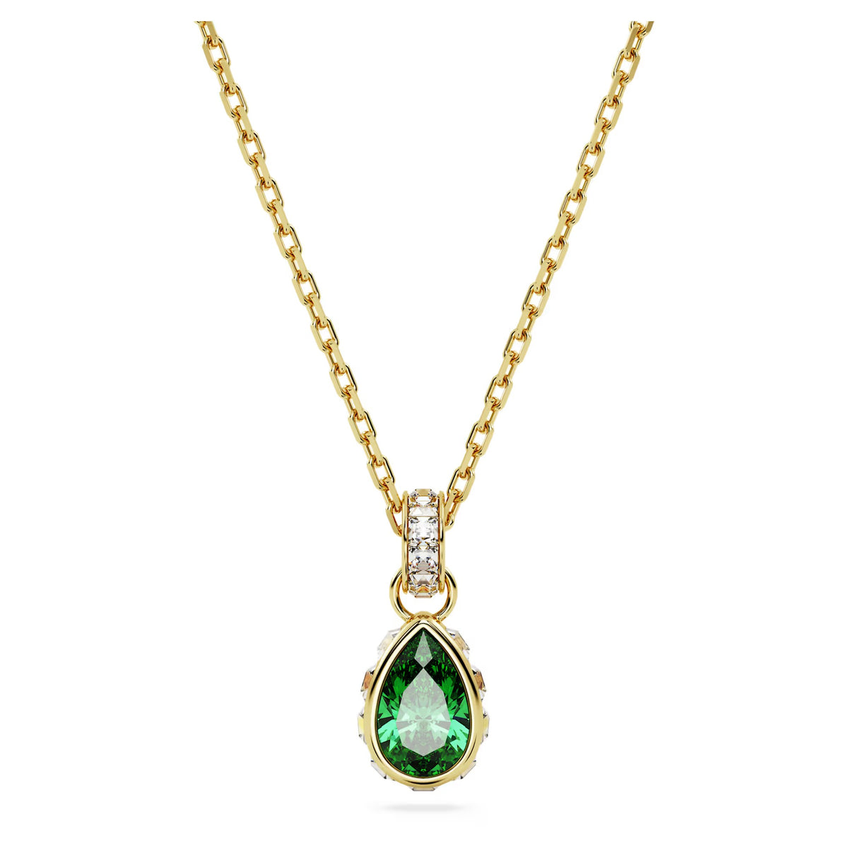 Swarovski Chroma Pear cut, Green, 18K gold finish Pendant