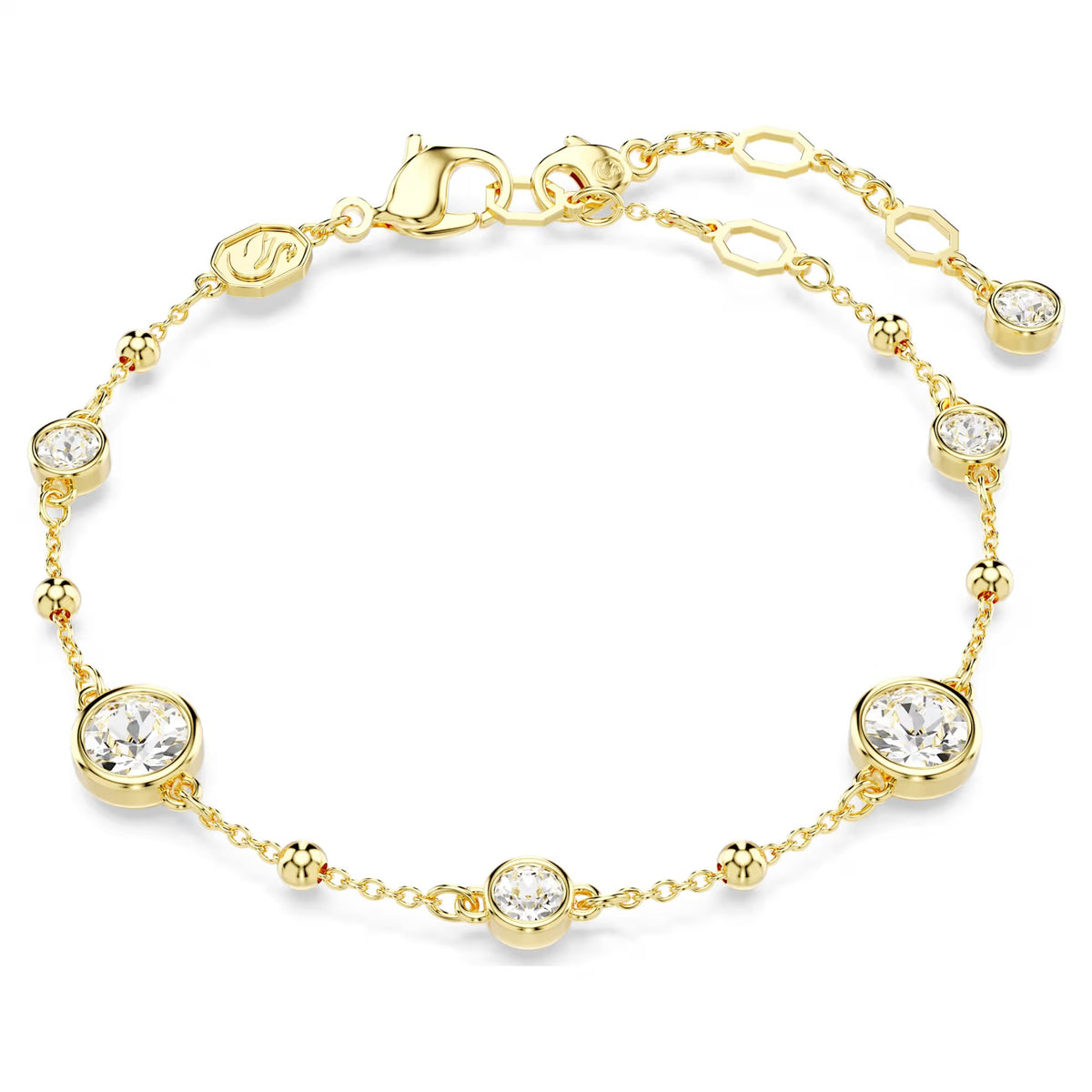 Swarovski Imber Round cut, Scattered design, White, 18K gold finish Bracelet