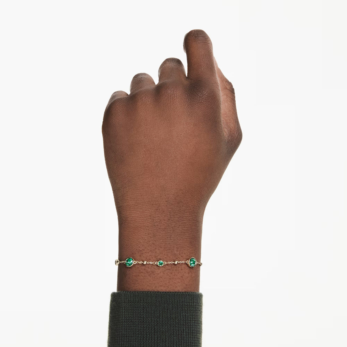 Swarovski Imber Round cut, Green, 18K gold finish Bracelet