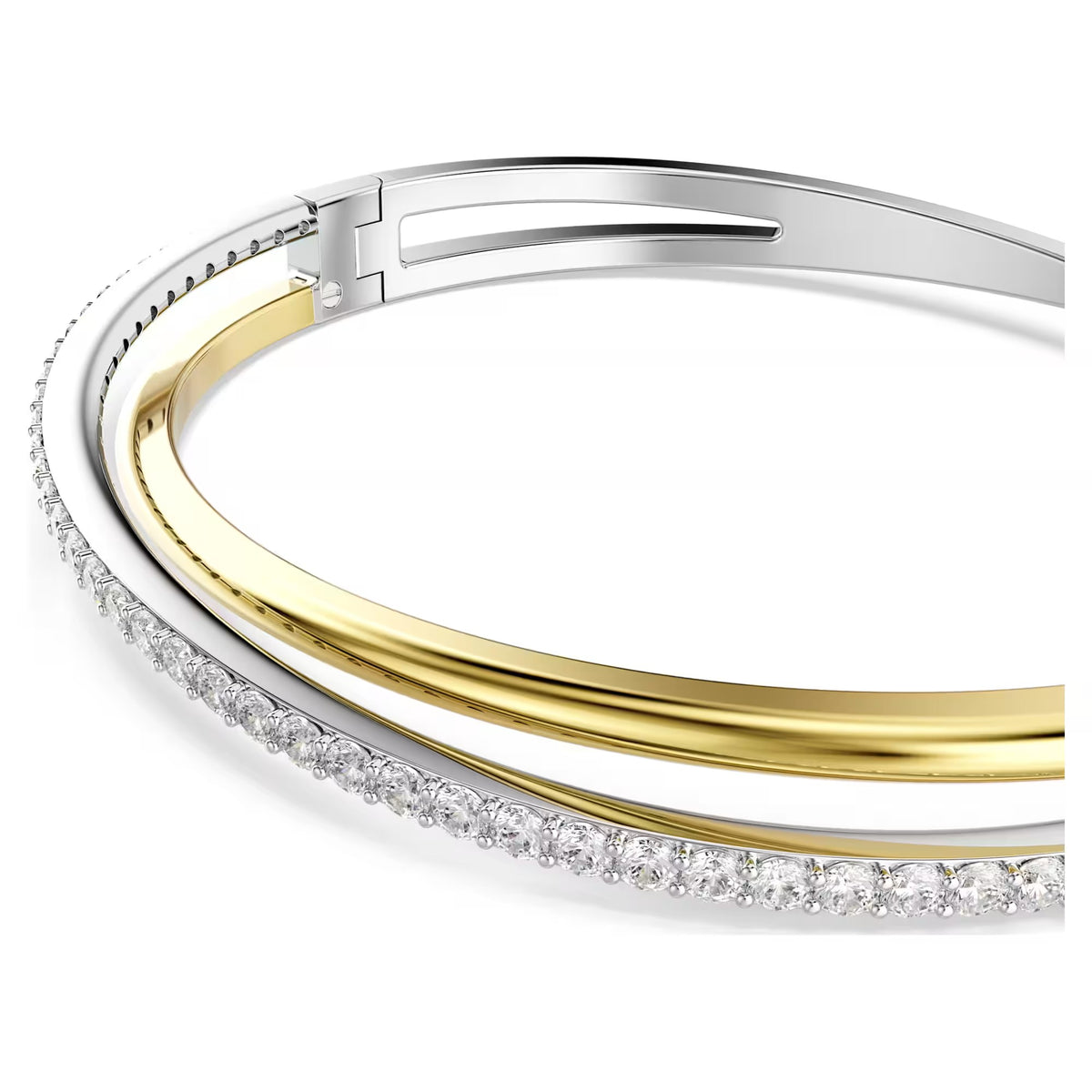 Swarovski Hyperbola Round cut, White, Mixed metal finish Bangle