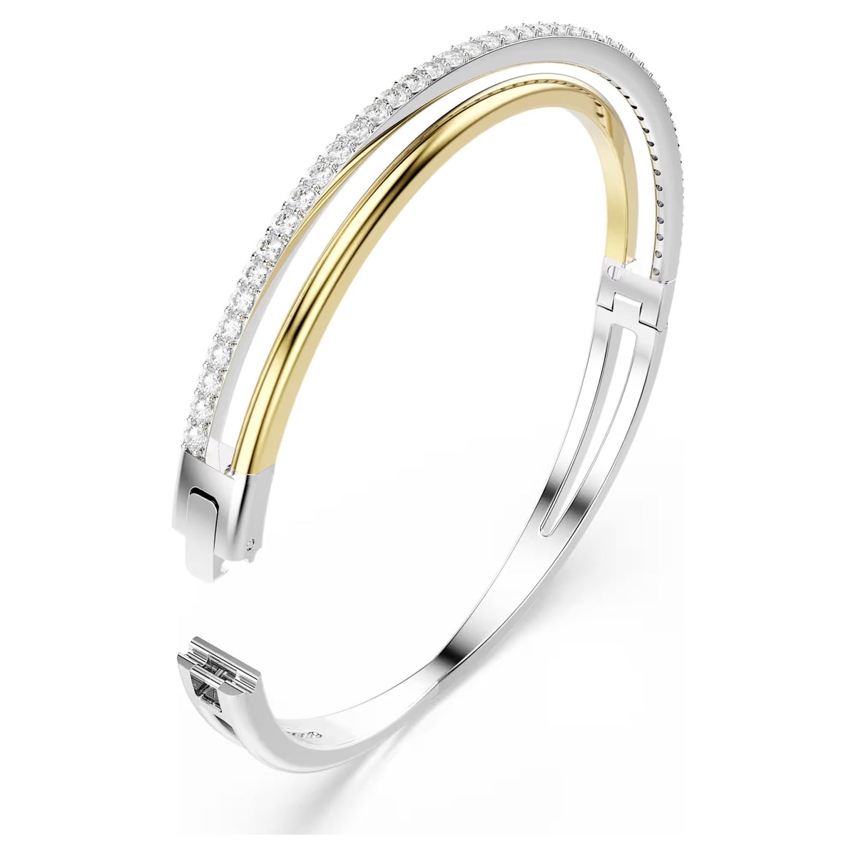 Swarovski Hyperbola Round cut, White, Mixed metal finish Bangle