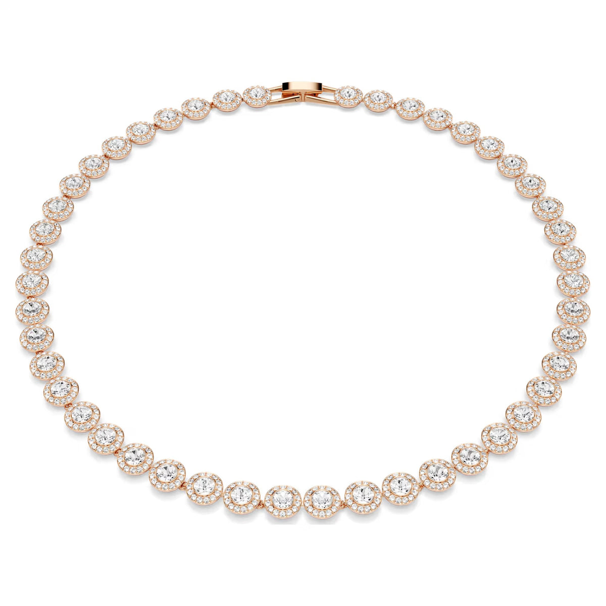 Swarovski Una Angelic Round cut, Medium, White, 18K rose gold finish Necklace