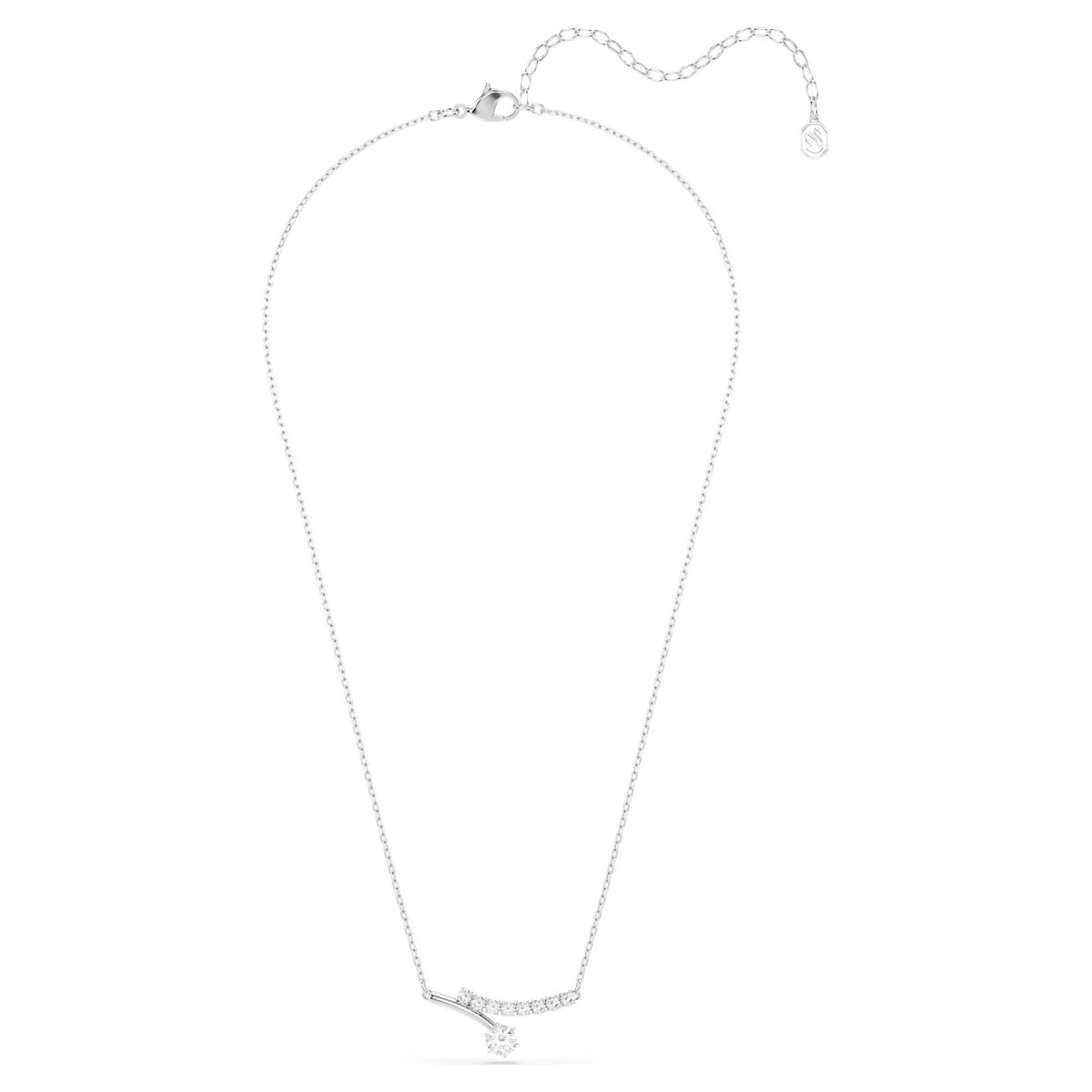 Swarovski Matrix Round cut, White, Rhodium plated Necklace