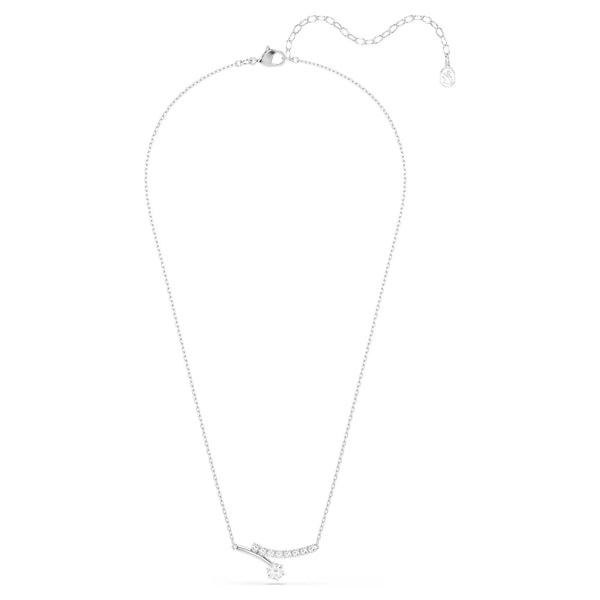 Swarovski Matrix Round cut, White, Rhodium plated Necklace