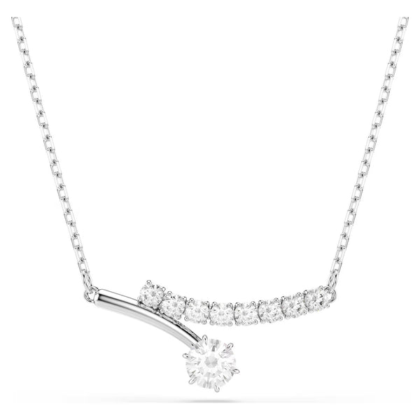 Swarovski Matrix Round cut, White, Rhodium plated Necklace