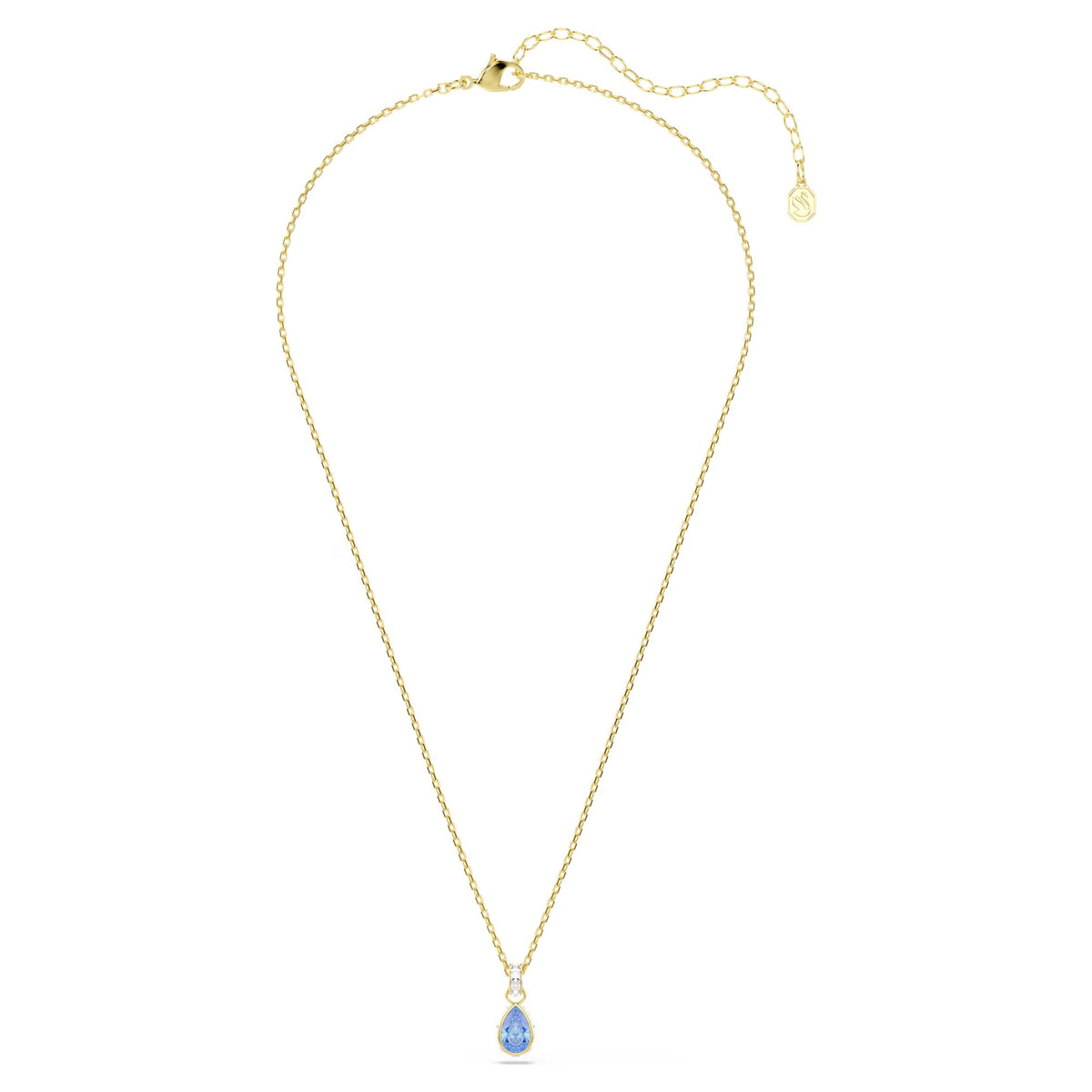 Swarovski Chroma Pear cut, Blue, 18K gold finish Pendant