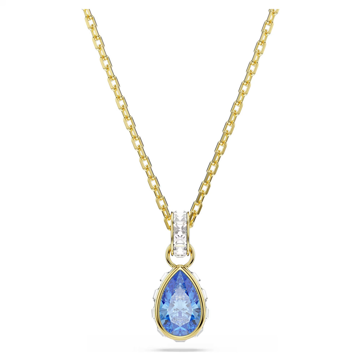 Swarovski Chroma Pear cut, Blue, 18K gold finish Pendant
