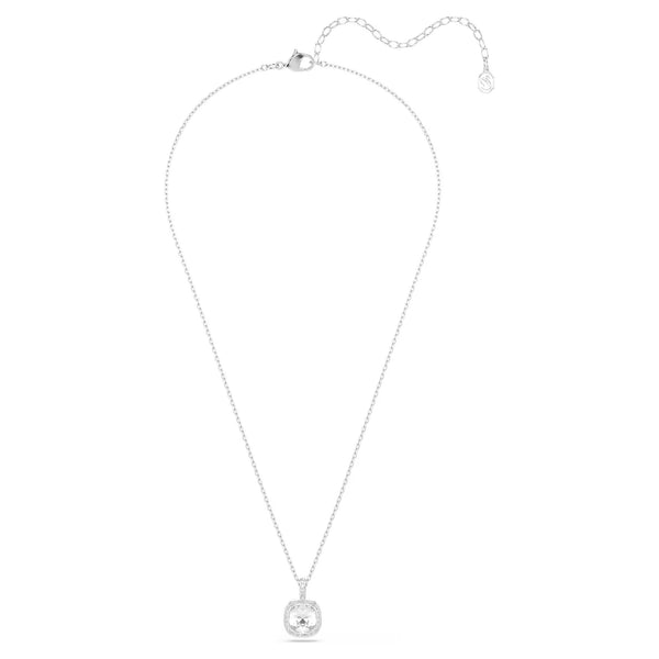 Swarovski Una Angelic Cushion cut, White, Rhodium plated Pendant