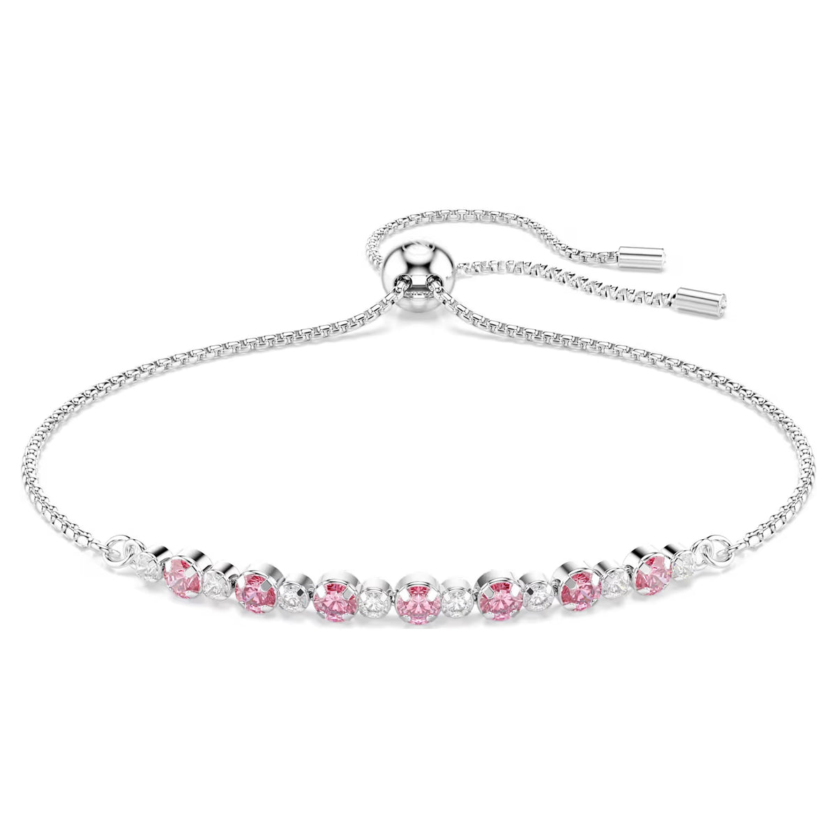 Swarovski Matrix Round cut, Pink, Rhodium plated Bracelet