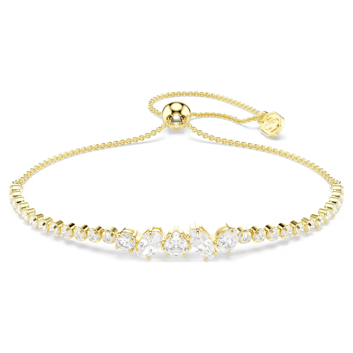 Swarovski Mesmera Mixed cuts, White, 18K gold finish Bracelet