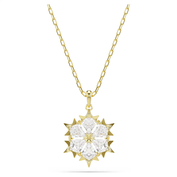 Swarovski Magic Mixed cuts, Snowflake, White, 18K gold finish Pendant