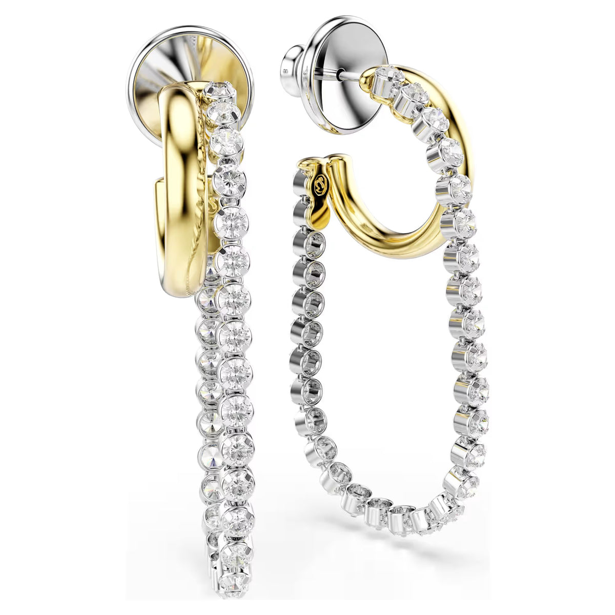Swarovski Hyperbola Round cut, White, Mixed metal finish Earrings