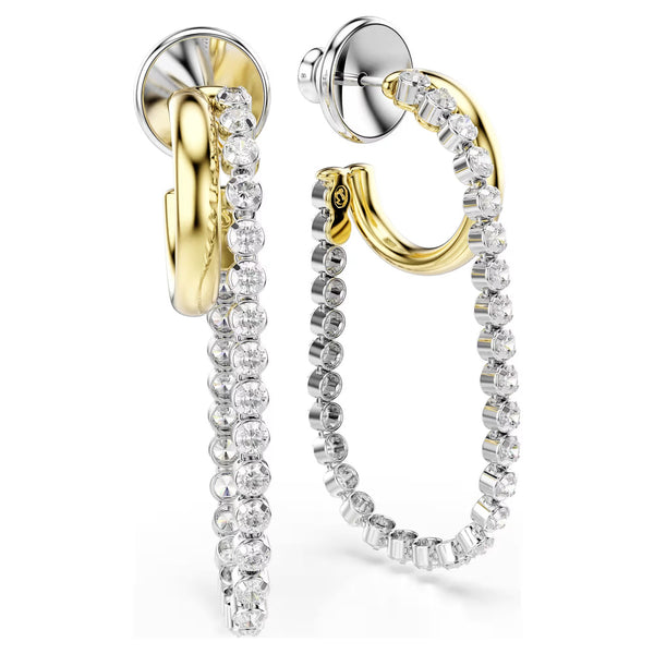Swarovski Hyperbola Round cut, White, Mixed metal finish Earrings