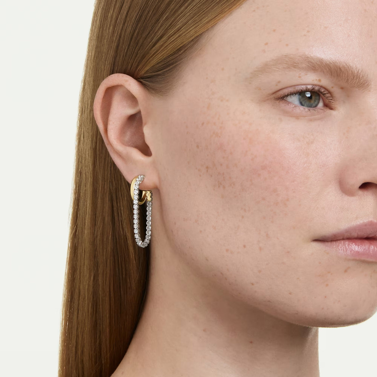 Swarovski Hyperbola Round cut, White, Mixed metal finish Earrings