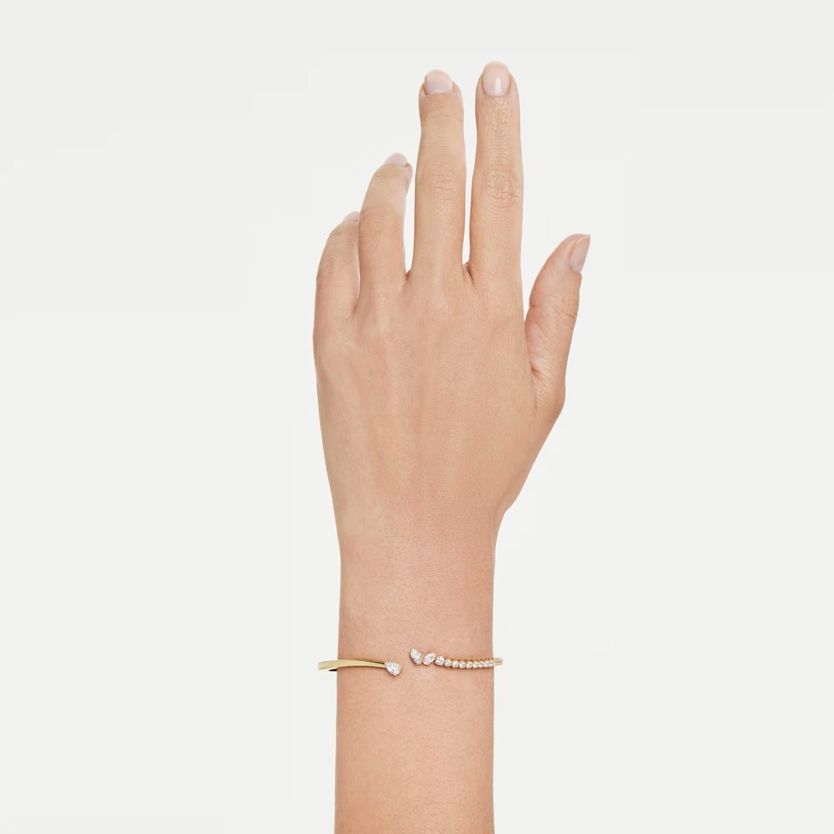 Swarovski Mesmera Mixed cuts, White, 18K gold finish Bangle