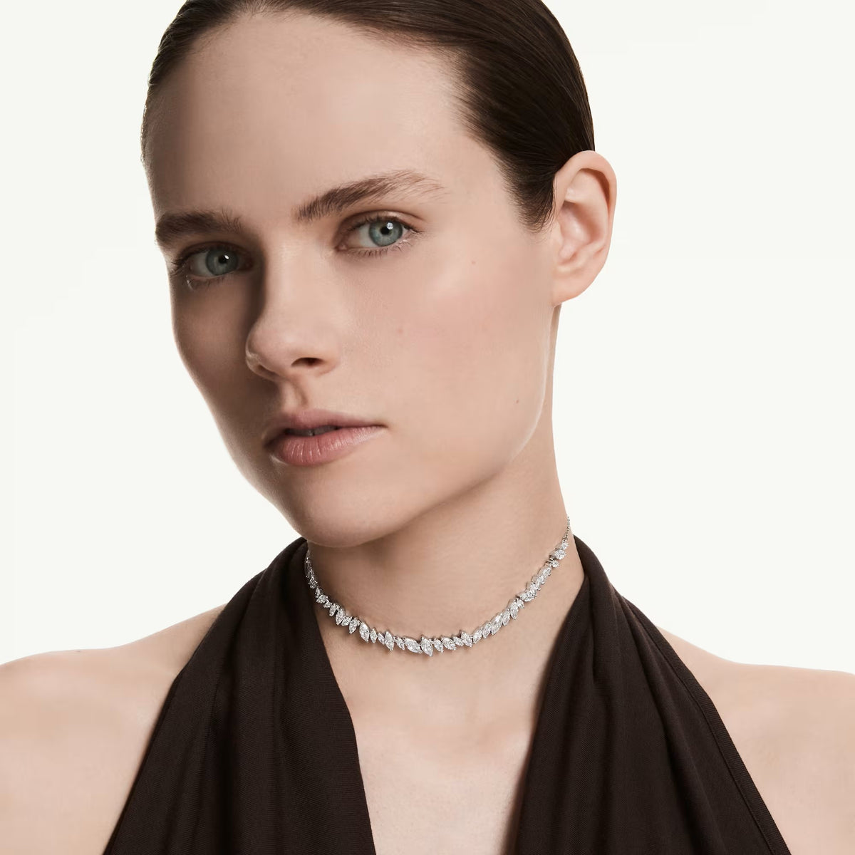 Swarovski Mesmera Marquise cut, White, Rhodium plated Choker