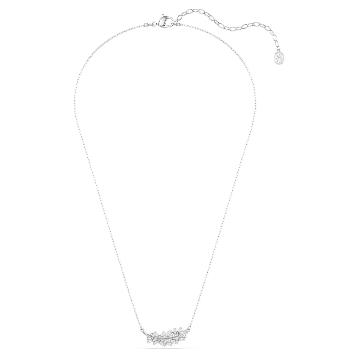 Swarovski Vienna Mixed cuts, Feather, White, Rhodium plated Pendant