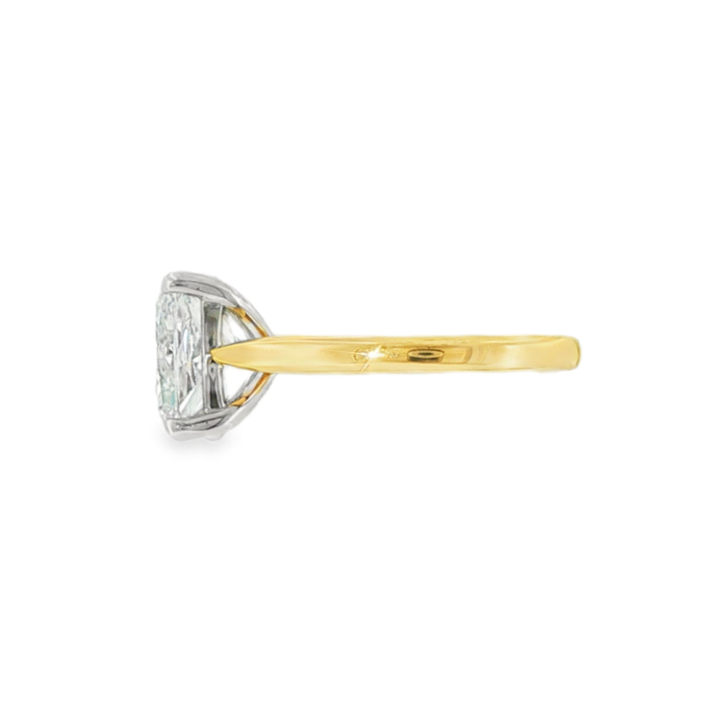 Elongated Cushion Cut 4.19ct Lab Grown Diamond, 18ct Yellow Gold Ring