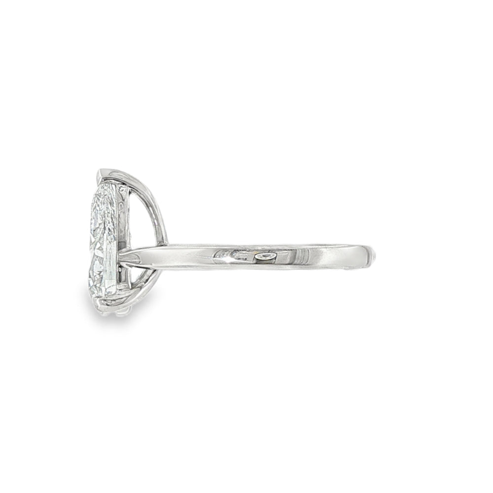 Pear Cut 3.01ct Lab Grown Diamond, Platinum Ring