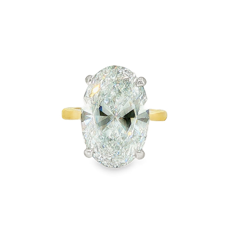 Oval Cut 10.05ct Lab Grown Diamond, 18ct Yellow Gold Ring