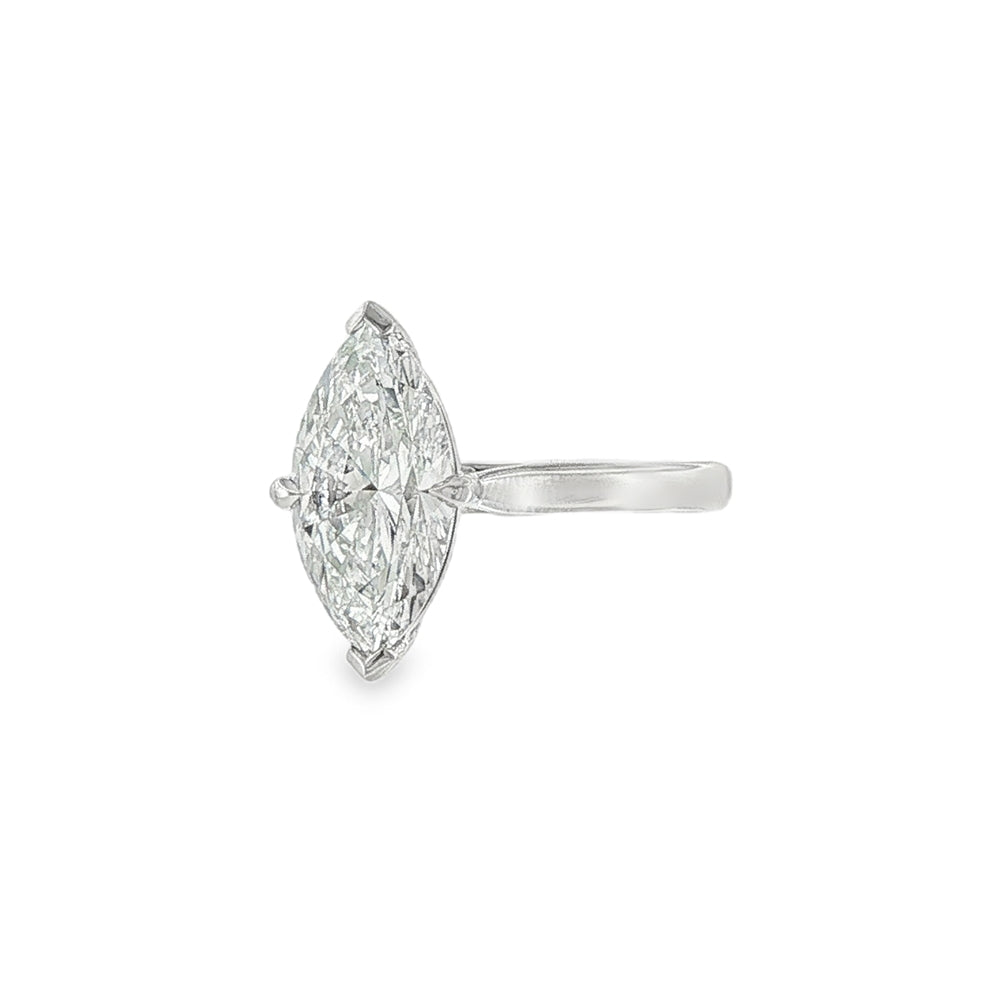 Marquise Cut 3.03ct Lab Grown Diamond, Platinum Ring