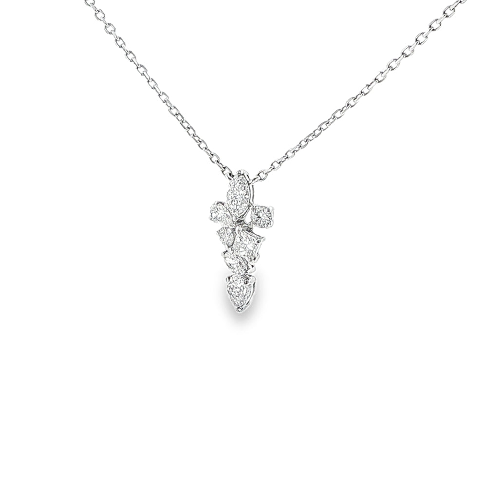 Diamond Mixed Cut 0.51ct, 18ct White Gold Pendant