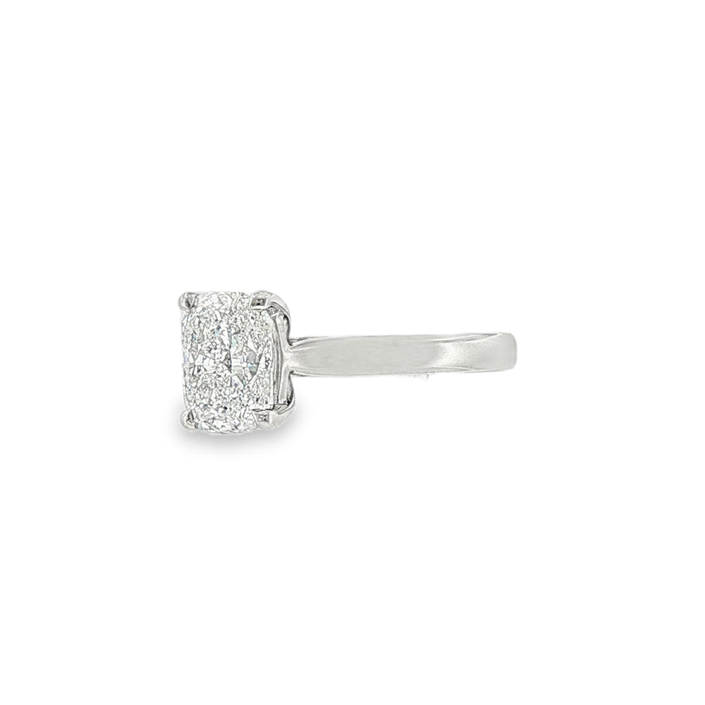 Elongated Cushion Cut 1.54ct Lab Grown Diamond, Platinum Ring