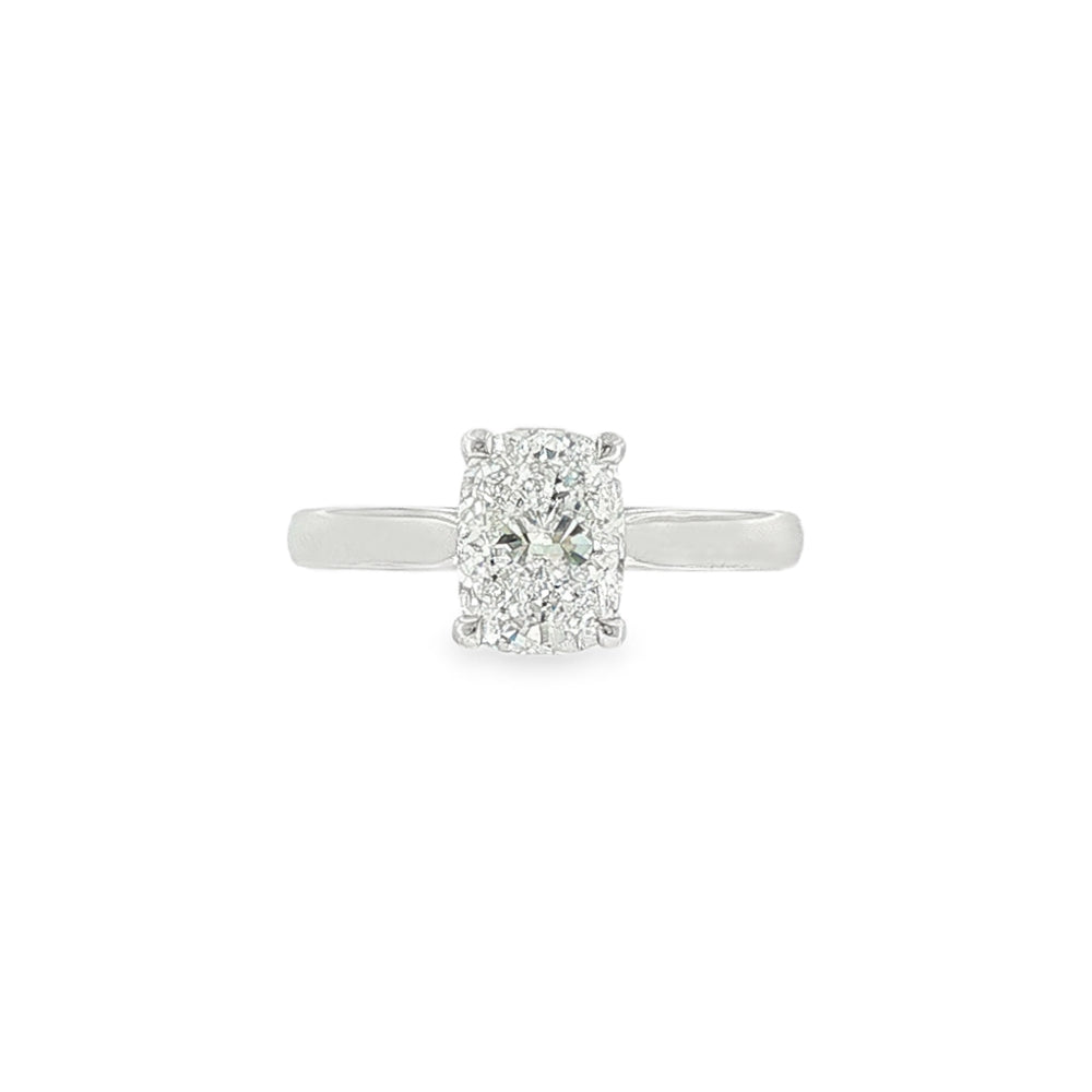 Elongated Cushion Cut 1.54ct Lab Grown Diamond, Platinum Ring