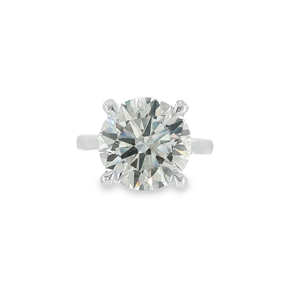 Round Brilliant Cut 7.01ct Lab Grown Diamond, Platinum Ring