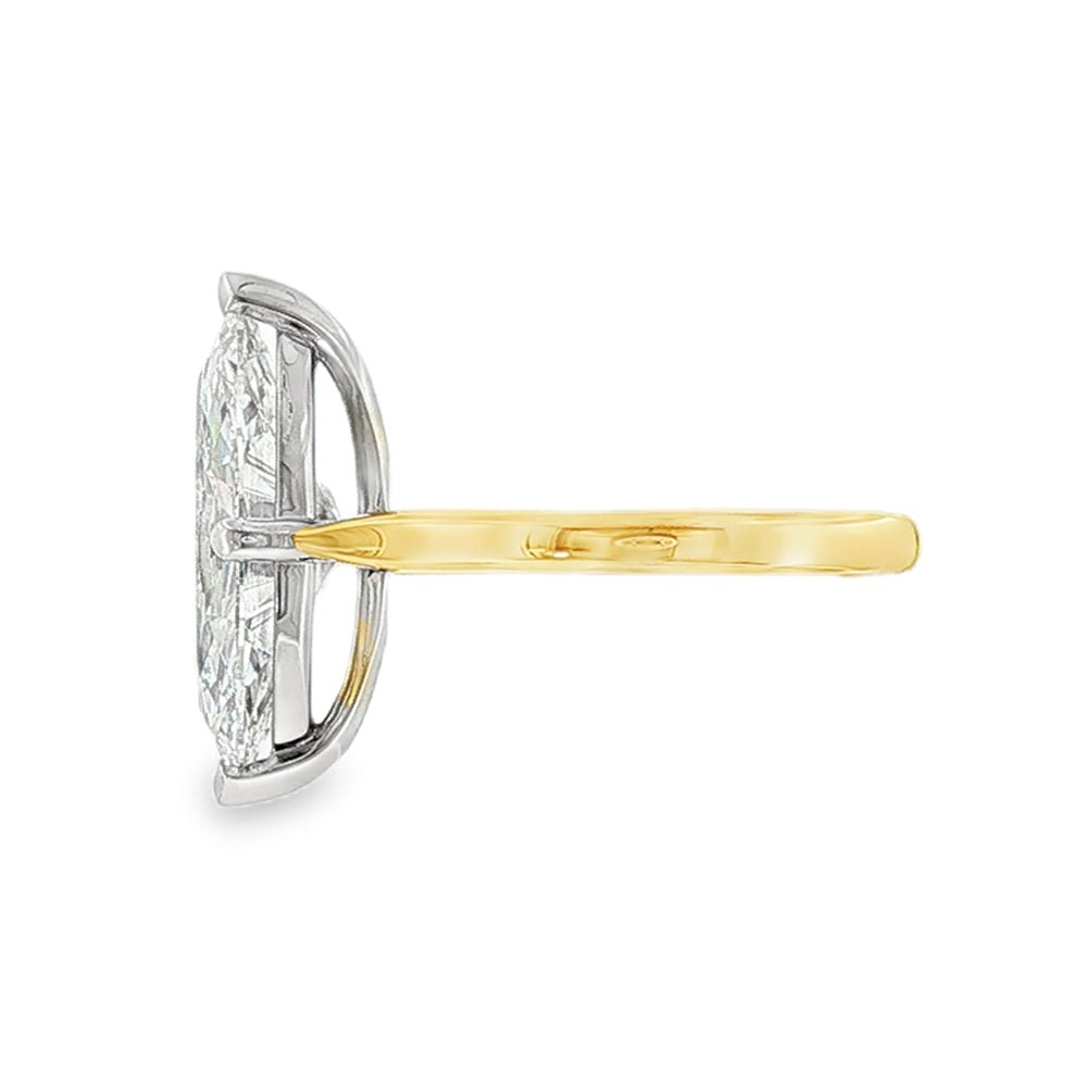 Marquise Cut 5.07ct Lab Grown Diamond, 18ct Yellow Gold Ring